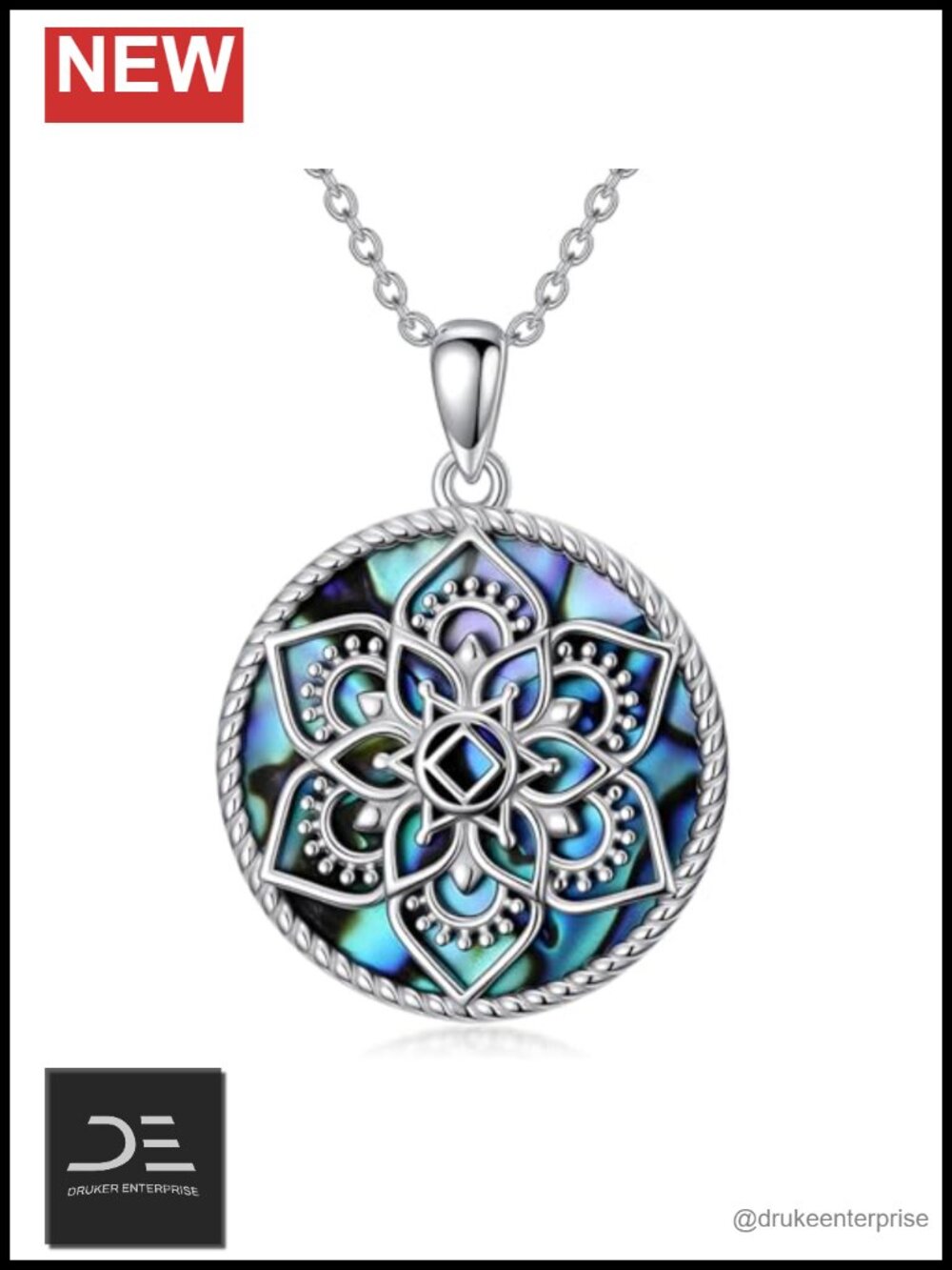 Sobriety Gifts for Women 925 Sterling Silver NA Necklace Lotus Healing Recovery